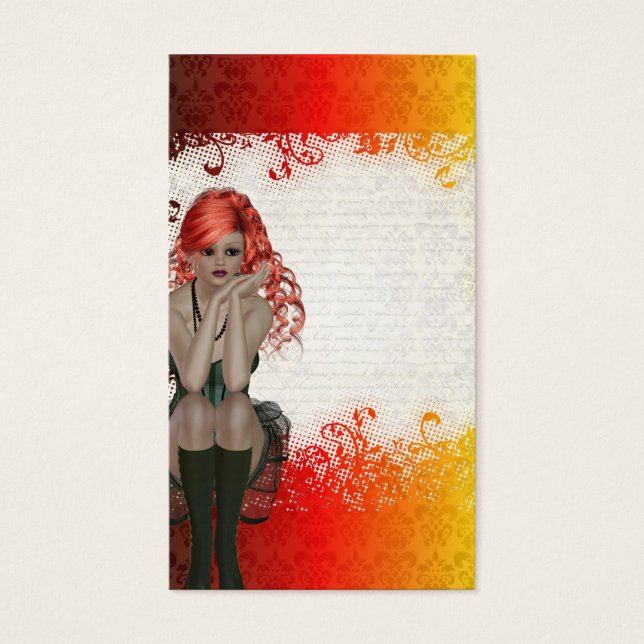 Rode gothic visitekaartje (Voorkant)