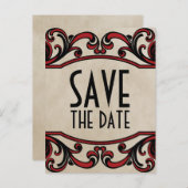 Rode gotische cirkels sparen het Briefkaart van de (Voorkant / Achterkant)