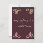 Rode Gotische Kist Roos bruiloft Dank u kaart (Achterkant)