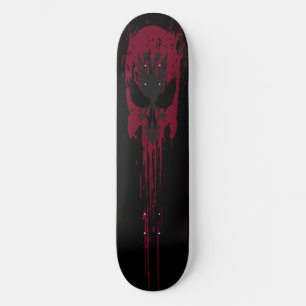 Rode gotische schedel thema skateboard