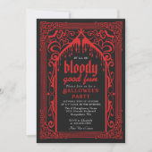 Rode Gotische Vampier Kathedraal Halloween Kaart (Voorkant)