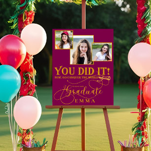 Rode Goud 2026 Afstudeer Multi-Foto Aandenken Foto Afdruk