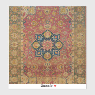 Rode Goud Kashan Tapijt Perzisch Aziatisch Sticker