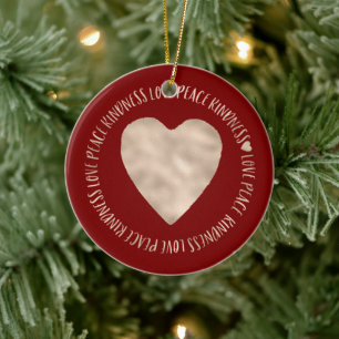 Rode Goud Liefde Vrede Vriendelijkheid Hart inspir Keramisch Ornament