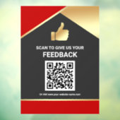 Rode Goud QR Code Klantfeedback Beoordeling Raamsticker (Vel 3)