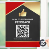 Rode Goud QR Code Klantfeedback Beoordeling Raamsticker (Huis)