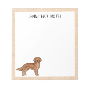 Rode Goud Retriever Mooie Hond Met Aangepaste Naam Notitieblok
