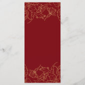 Rode Gouden Bloemen Verjaardagsprogramma Programma (Achterkant)