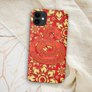 Rode Gouden Bloemenslang 2025 Chinees Nieuwjaar Zo iPhone 11 Hoesje
