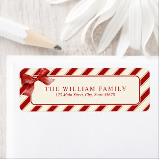 Rode Gouden Candy Cane Streep Etiket
