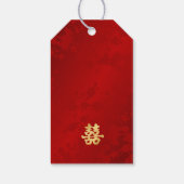 Rode Gouden Chinese Bruiloft Welkom Cadeaulabel (Achterkant)