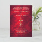 Rode gouden Christelijke bruiloft Kaart (Staand voorkant)