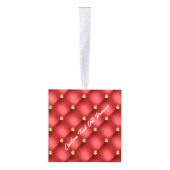 Rode Gouden Diamant Jouw tekst Kubus Kerst Ornamen Kubus Ornament (Rechts)