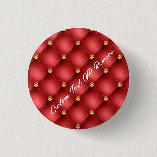 Rode Gouden Edelsteen Tufted Button met aangepaste (Voorkant)
