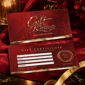Rode Gouden Elegant Luxe Cadeaubon
