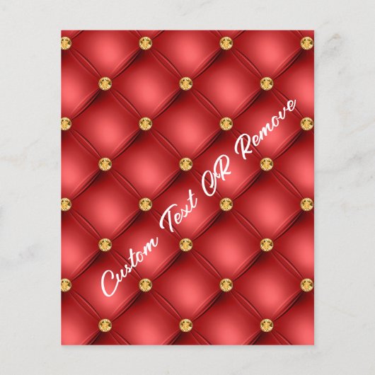 Rode gouden flyers met aangepaste tekst (Achterkant)