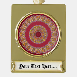 Rode Gouden Gele rozetten Mandala Verguld Banner Ornament