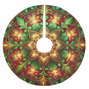 Rode Gouden Groene Decoratieve Boom Rok Kerstboom Rok