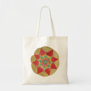 Rode Gouden Hand geschilderd Mandala Budget Tas