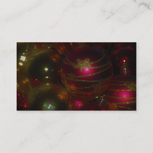 Rode & Gouden Kerstballen, Uitnodiging Kerstfeest  Informatiekaartje (Achterkant)