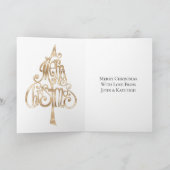 Rode gouden kerstboom kaart (Binnen)