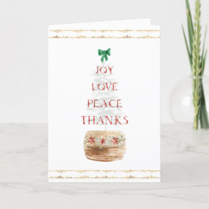 Rode Gouden Kerstboom Typografie Vouwkaart Feestdagen Kaart