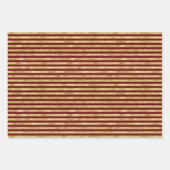 Rode gouden kerstboomstrips inpakpapier vel (Voorkant 2)