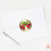 Rode Gouden Kerstklokken Stickers (Envelop)