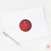 Rode & Gouden Kerstmisverbinding Ronde Sticker (Envelop)