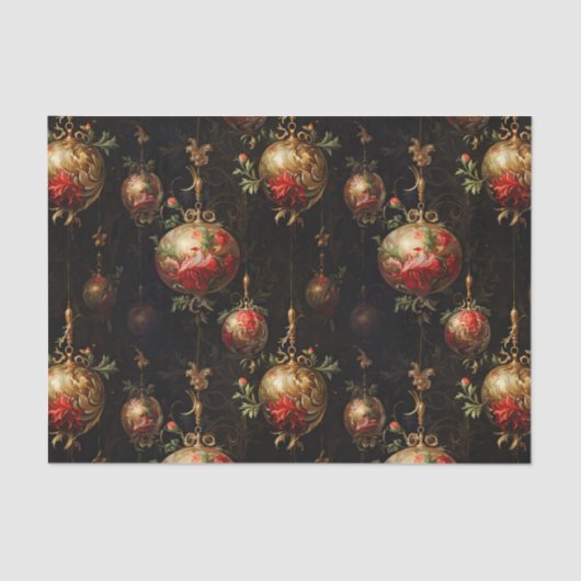 Rode gouden kerstsierplanten tissuepapier (Voorkant)