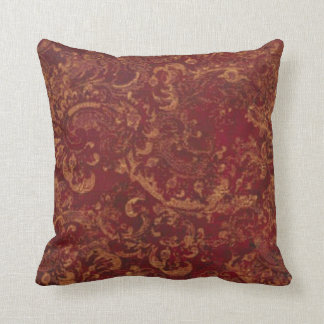 Rode & Gouden kussen met oude Damast look