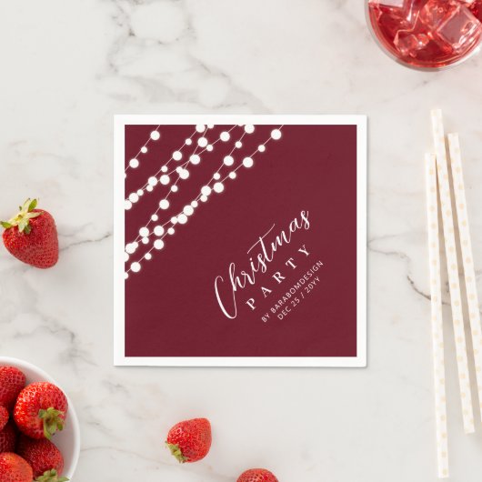 Rode & Gouden Lichten Vrolijk Kerstfeest Servet (Insitu)