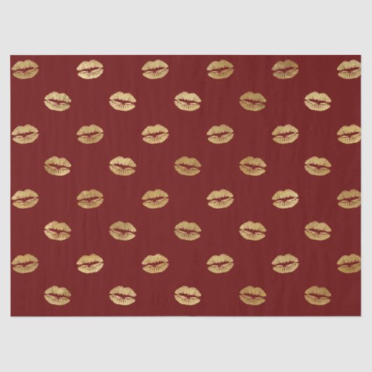 Rode gouden lippen tissuepapier (Voorkant)