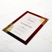 Rode Gouden Mandala Folie Uitnodiging (Gedraaid)