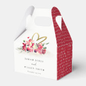 Rode gouden orchidee Waterverf Bedankdoosjes (Achterkant)