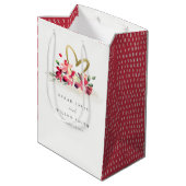 Rode gouden orchidee Waterverf Medium Cadeauzakje (Achterkant Gekanteld)