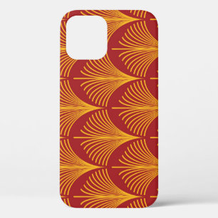 Rode gouden pauw: art deco. iPhone 12 hoesje