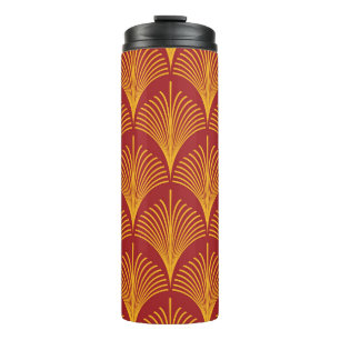 Rode gouden pauw: art deco. thermosbeker