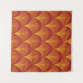 Rode gouden pauw: art deco. wandkleed (Voorkant (horizontaal))