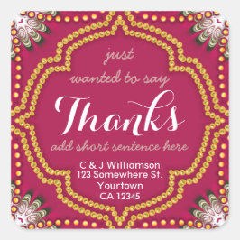 Rode Gouden Royal Oostelijke Bedankt Vierkante Sti Vierkante Sticker