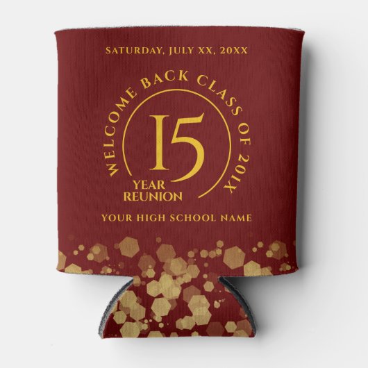 Rode & Gouden School College Klasse Reünie Blikjeskoeler (Voorkant)