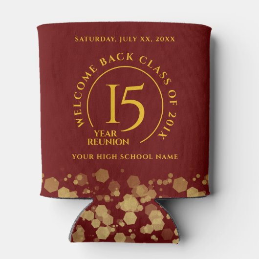 Rode & Gouden School College Klasse Reünie Blikjeskoeler (Achterkant)