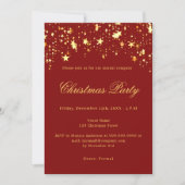 Rode gouden sterren bedrijfs Kerstparty Kaart (Voorkant)