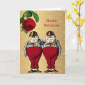  Rode Gouden Tweedles Verjaardag Kaart (Gele Bloem)