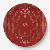 Rode goudgoud  goud papieren bordje (Voorkant)