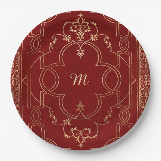 Rode goudgoud  goud papieren bordje (Voorkant)