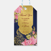 Rode goudpauwoog Indische bruiloft Cadeaulabel (Voorkant)