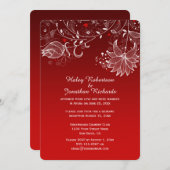 Rode Gradiënt Abstract Witte Bloemen Rode Harten Kaart (Voorkant / Achterkant)