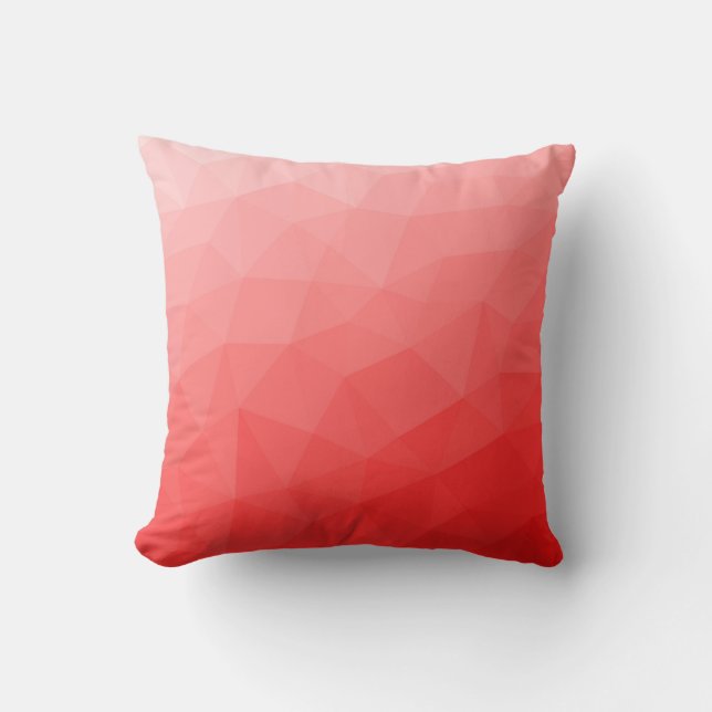 Rode gradiënt geometrisch maaspatroon kussen (Voorkant)