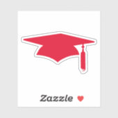 Rode Graduation Cap met Tassel Sticker (Vel)